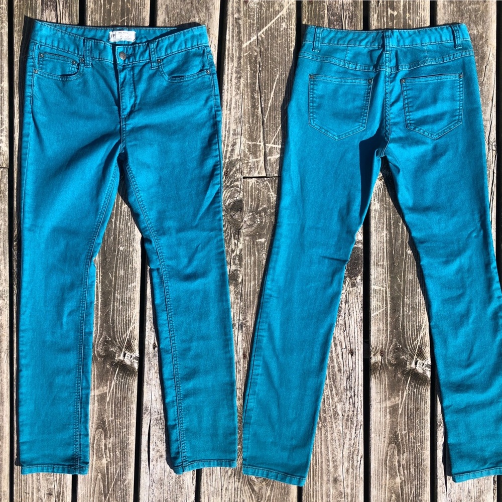 Free People turquoise blue skinny jeans/ pants | waist 27”